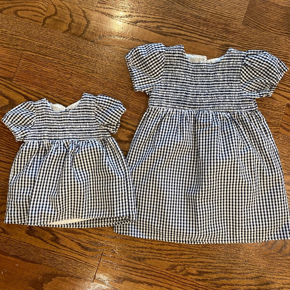 Sister  gingham smocked dresses